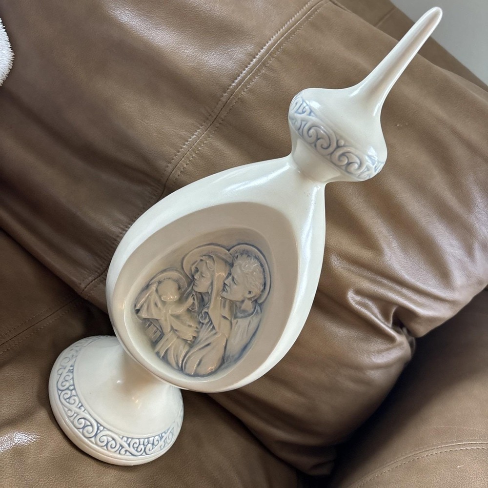Vintage Byron Molds Nativity 1977 14" Centerpiece, Table Topper Ceramic Holy Fam